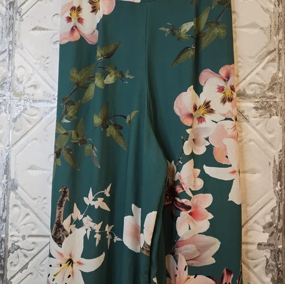 boohoo Chic Floral Wide-Leg Pants Size 4 Colorful Breezy Boho Core - Picture 9 of 12